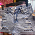 DISTRESS DENIM SHORTS
