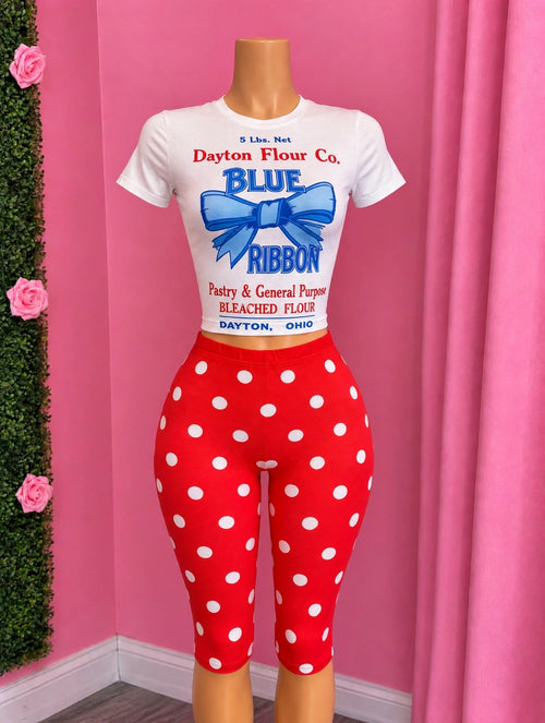 Blue Fancy — Blue Fancy is a gorgeous blue two-piece capri set