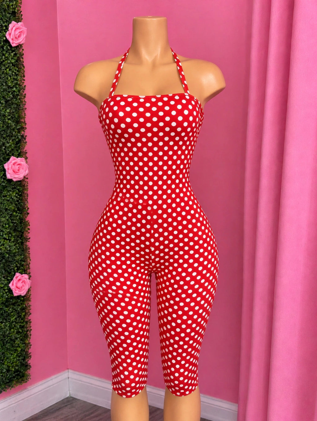In The Spotlight — Red & white polka dot romper, pure vintage glam with a modern twist (Alternate View 2)