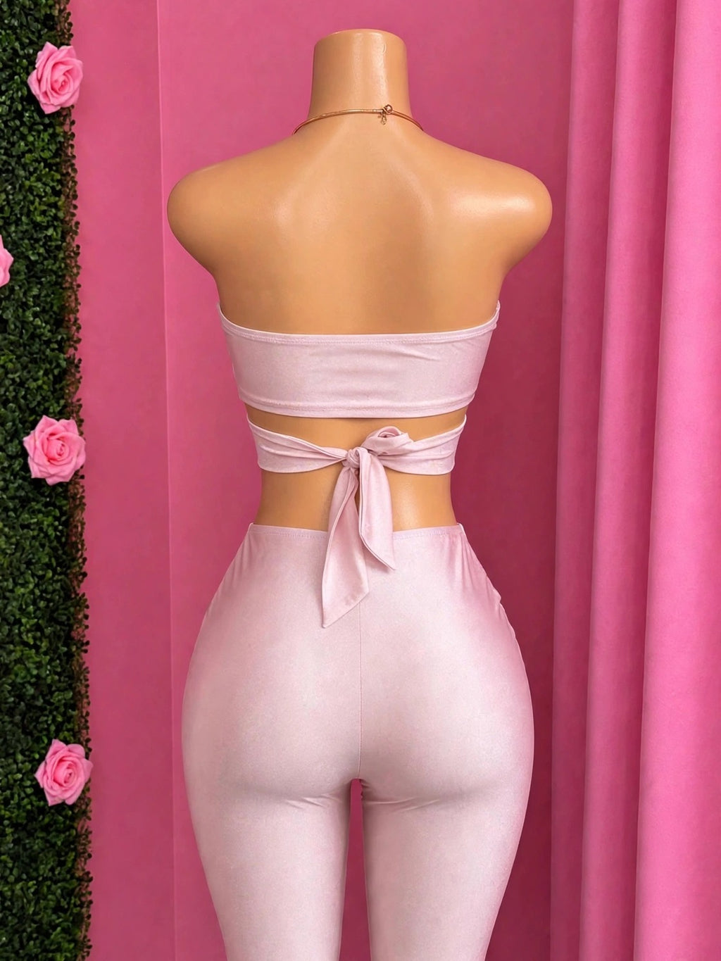 Soft Girl Era — This pink satin two-piece capri set is pure luxury (Alternate View 3)